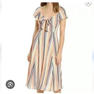 NWT Hem & Thread Striped Front Tie Dress